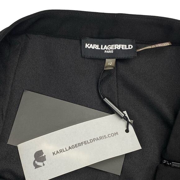 NWT KARL LAGERFELD Paris Colorblocked Floral Lace Pencil Skirt Sz 12 - Picture 5 of 7